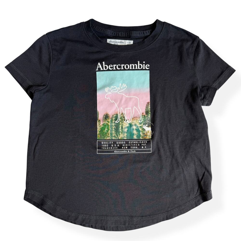 Abercrombie Kids Girls Graphic Tee Crew Neck Cotton 7/8